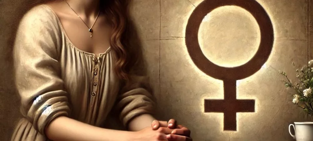 DALL·E 2025-01-21 21.31.58 - A realistic painting of a single woman in a modest and natural setting, symbolizing women’s rights.